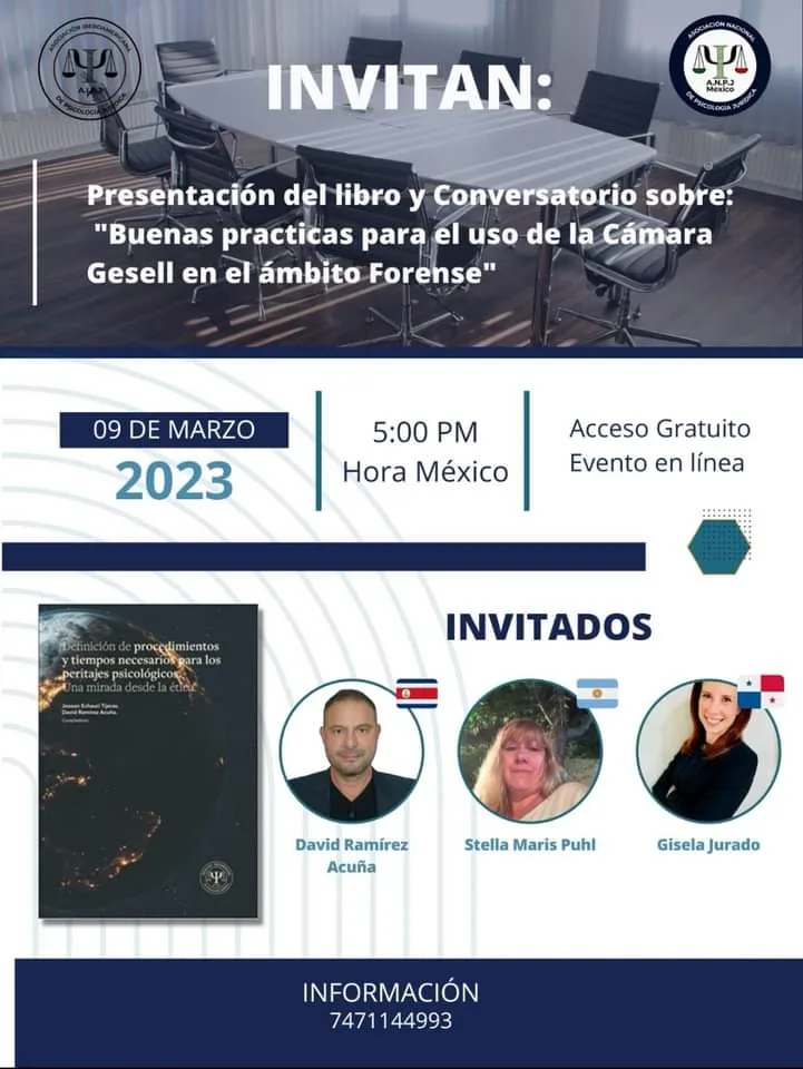Presentación del libro y conversatorio sobreBuenas prácticas para el uso de la Cámara Gesell en el ámbito forense