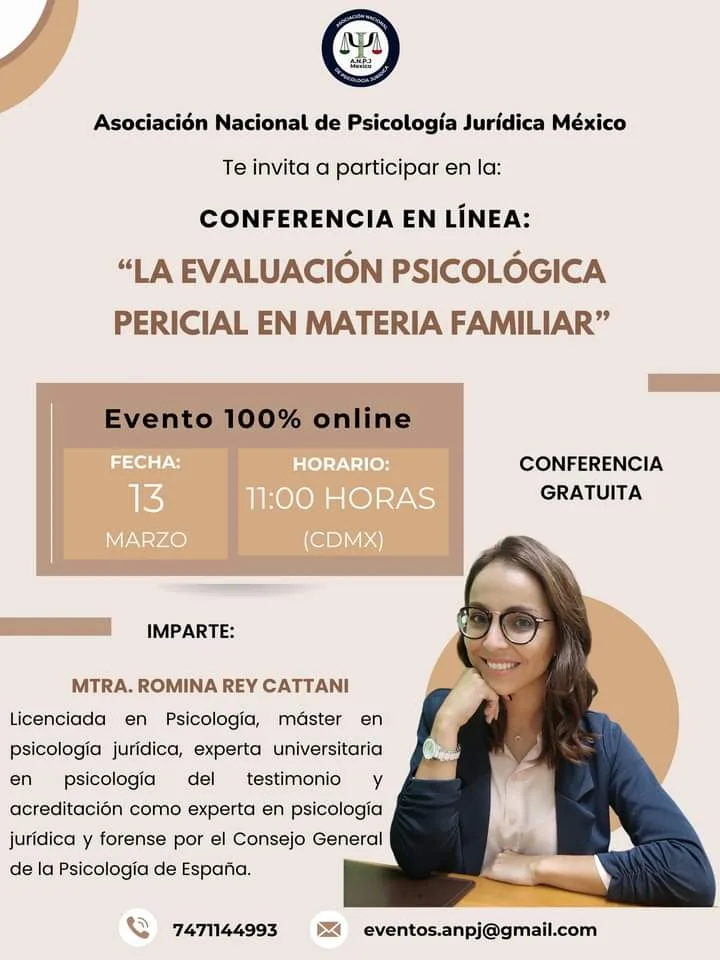 Videoconferencia La evaluación psicológica pericial en materia familiar